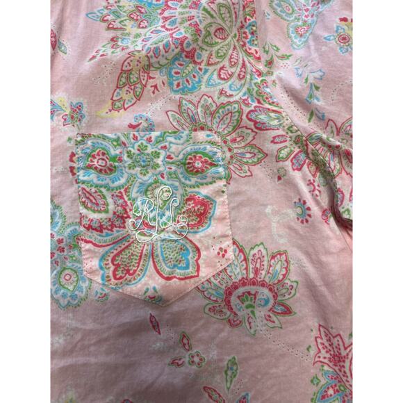 Lauren Ralph Lauren Pink Paisley‎ Lightweight 100% Cotton Button Front Shirt XL - Picture 4 of 7